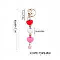 Porte-clés de la Saint-Valentin en perles de silicone en forme de cœur avec étoile - Étoile