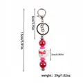 Porte-clés perles silicone rouge et rose avec tasse Be Mine, variante de 15 cm long - Tasse Blanche