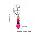 Porte-clés de Saint-Valentin avec perles en silicone et charm tasse rose Be Mine - Tasse Rose Rouge