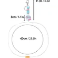 Cute silicone beaded lanyard with cartoon charm and 60cm cord dimensions - Strap Style / Pink