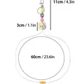 Cute silicone keychain with notebook charm and colorful beads, 11cm/4.3in length. - Strap Style / Yellow