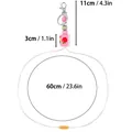Cute pink silicone bead keychain lanyard with apple design and 60cm circumference cord - Strap Style / Green
