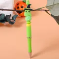 Cute green Halloween ghost beaded pen with witch hat topper for students and school gift - Ghost Style Beaded Pen (K-1418) / Green