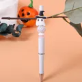 Cute Halloween ghost beaded pen with purple witch hat variant - Ghost Style Beaded Pen (K-1418) / White