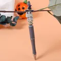 Adorable Halloween ghost beaded pen with a sparkling rhinestone bead in a grey color finish - Ghost Style Beaded Pen (K-1418) / Gray