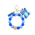 Llavero de pulsera de cuentas de silicona azul con gato de dibujos animados - Monstruo Azul (Monster Hunter Girls)