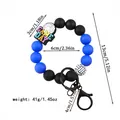Pulsera llavero de cuentas de silicona de voleibol con parche Game Day - Voleibol / Azul