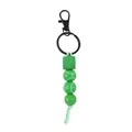 Llavero de cuentas de silicona verde con diseño de tenis y mosquetón de metal negro - Tenis (Verde)