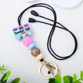 Cordon Teacher Life avec perles en silicone et perle en bois léopard - Cordon