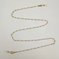 Vue détaillée d'une chaîne de lunettes en perles et perles dorées faite à la main - Style Perle Mixte (S-105) / Or