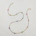 Catenella per occhiali in perline colorate fatta a mano con ciondoli malocchio e silicone. - Occhio Colorato (S-484)
