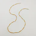 Catena di perline fatta a mano arancione e gialla con cuori per occhiali o maschere - Cuore Arancione (S-488)
