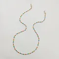 Catenella per occhiali fatta a mano con perline arcobaleno e tubi dorati - Perline a Tubo Colorate (S-490)