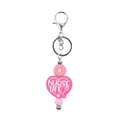 Cute pink silicone heart keychain featuring Nurse Life text and daisy flower bead - Rose Red