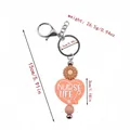 Silicone heart keychain in pink with Nurse Life text and sunflower bead detail charm - Lotus Pink