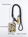 Baseball softball pattern card holder with lanyard and beaded keychain accessory - Yellow Baseball