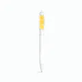 Funny white retractable gel pen with 'Leave me alone' yellow clip design - Yellow Slogan Clip