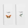 White cardboard pen packaging box featuring traditional butterfly pattern illustrations - Color Gold and Silver Customization Style