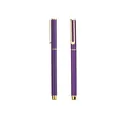 Sleek purple metal gel pen with elegant gold hollow clip for business office use - 0.5mm / Purple Barrel (Black Ink)