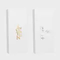 Customizable white cardboard pen packaging box with gold and silver logo printing - Hot Stamping Customization Style