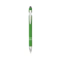 Professional green metal ballpoint pen with soft stylus tip for touch screens - 1.0mm / Green