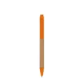 Bolígrafo ecológico de papel kraft con detalles en naranja vibrante para oficina - Naranja