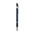 Elegant dark blue metal ballpoint pen with integrated stylus tip for touchscreens and devices - 1.0mm / Dark Blue