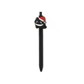 Lindo bolígrafo de gel navideño con gato negro y gorro de Papá Noel - Paquete Individual / Cuerpo Negro - Gato Negro