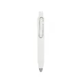 Minimalist white chubby retractable gel pen with silver metal clip for pocket use - Single Gel Pen / 0.5mm / White