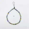 Handmade iridescent colorful cube glass bead phone lanyard strap with 38cm length - 7mm Bead 38cm / Iridescent Multicolor (P007)