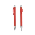 Sleek red retractable ballpoint pen with professional chrome finish tip and pocket clip - 1.0mm Ballpoint Pen / Red