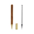 Elegante penna roller in legno aziendale con accenti in ottone e ricarica in metallo - Palissandro (Anima in Metallo)