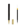 Elegante penna gel in legno nero con accenti in ottone dorato e ricarica inclusa - Ebano (Anima in Plastica)