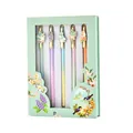 Floral theme 5-piece gel pen gift set with gradient barrels and decorative clips - 0.5mm Pen Point / 5 Pcs Set / Full Flower And Bird Series
