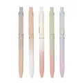Set of five retractable gel pens in Morandi gradient colors with gold clips - Retractable Gradient Style (Metal Black Ink) / 0.5mm / Gradient