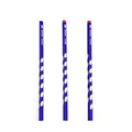 Set of blue posture-correcting pencils with HB and 2B lead grades on white background - Posture Correction Hole Pencil / 20 Piece Set / 2B