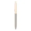Eleganter Druckkugelschreiber in Grau und Cremeweiß mit roségoldenem Clip, 0,5 mm - Contrast color model-high-grade gray