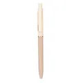 Eleganter 0,5 mm Morandi Gelschreiber einziehbar mit stilvollem roségoldenem Metallclip - Kontrast Mandeltee