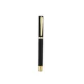 Professional matte black metal gel pen with luxurious gold trim for business signature - 0.5mm / Black Barrel Gold Clip