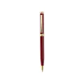 Luxury burgundy metal ballpoint pen featuring elegant gold accents and twist action design - Red Barrel Silver Clip