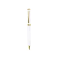 Elegant white metal ballpoint pen with gold trim, ideal for business and office use - White Gold