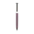 Premium business metal ballpoint pen with white cap and lavender textured barrel - Elegant White