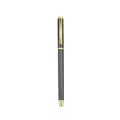 Sleek dark grey metal rollerball pen with elegant gold trim for business use - Gold Star Knit Hanging Ornament / Gray