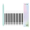 Set penna gel a scatto azzurro con 12 ricariche inchiostro nero punta fine da 0.5mm - 1 penna e 12 ricariche ad alta capacità in omaggio / rosa ciliegia