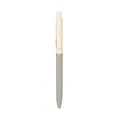 Minimalist Morandi grey and cream retractable gel pen with elegant rose gold metal clip - Single Pen (Metal Black Ink) / 0.5mm / Contrast Premium Gray