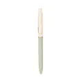 Minimalist Morandi sage green and cream retractable gel pen with elegant rose gold metal clip - Single Pen (Metal Black Ink) / 0.5mm / Contrast Mint Green