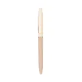 Sleek Morandi retractable gel pen in nude and beige with a rose gold metal clip - Single Pen (Metal Black Ink) / 0.5mm / Contrast Almond Tea