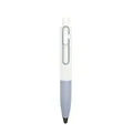 Mini penna gel a scatto minimalista in azzurro e bianco con clip tipo graffetta - A forma di proiettile / Bianco Blu Contrasto