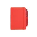 Vibrant red A6 PU leather notebook with matching gel pen for professional office use - Notebook Set / A6 / 0.5mm / Red