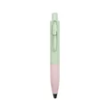Mini chubby retractable gel pen in pastel green and pink two-tone design finish - Bullet-Shaped / Green And Pink Contrast